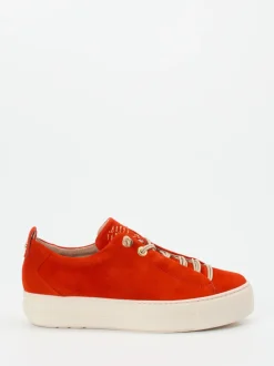 Paul Green – Plateau-Sneaker aus Veloursleder orange