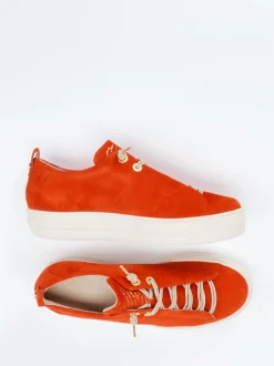 Paul Green – Plateau-Sneaker aus Veloursleder orange