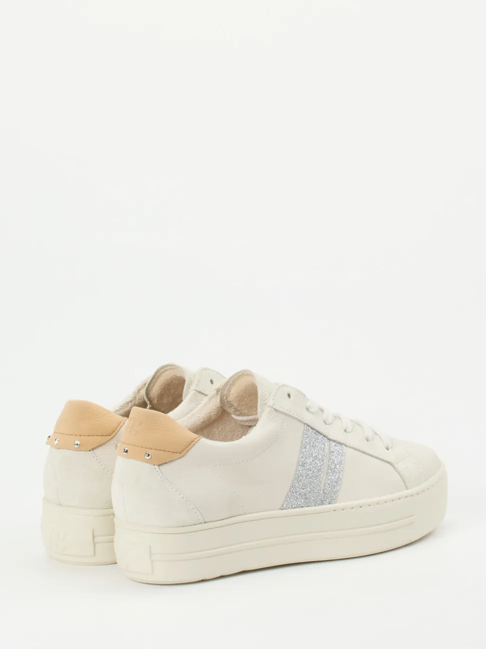 Paul Green – Plateau-Sneaker aus Kalbleder in Offwhite