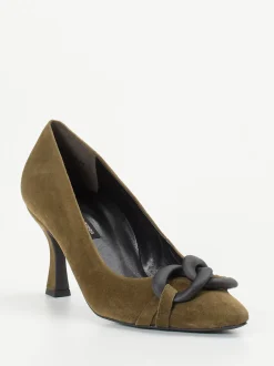 Paul Green – Pumps aus Veloursleder olivbraun