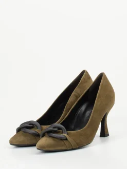 Paul Green – Pumps aus Veloursleder olivbraun