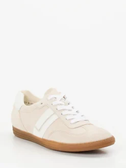 Paul Green – Retro-Sneaker aus Veloursleder cremeweiß
