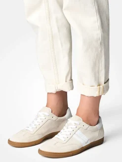 Paul Green – Retro-Sneaker aus Veloursleder cremeweiß