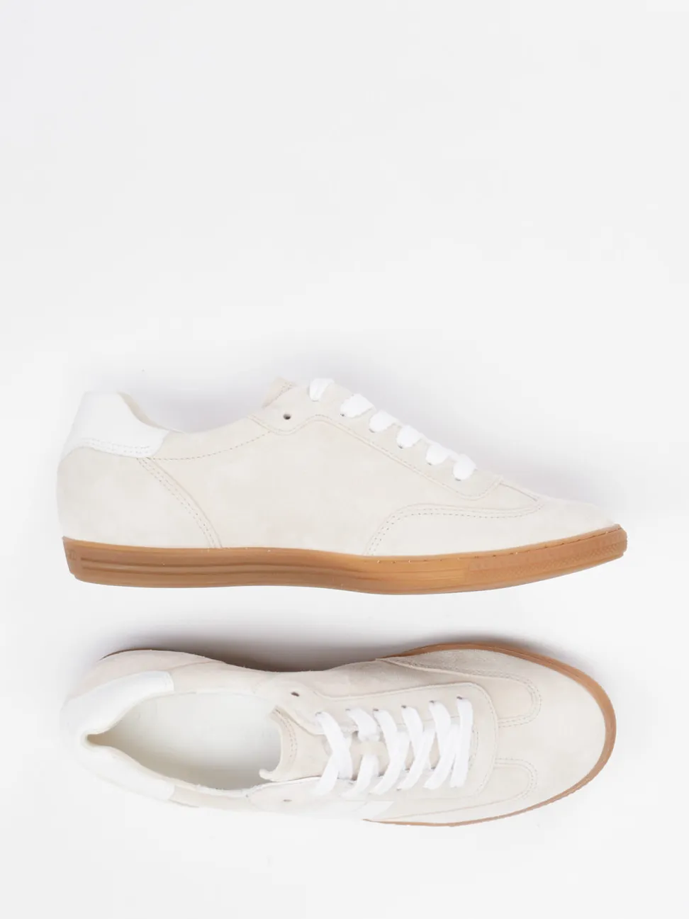 Paul Green – Retro-Sneaker aus Veloursleder cremeweiß