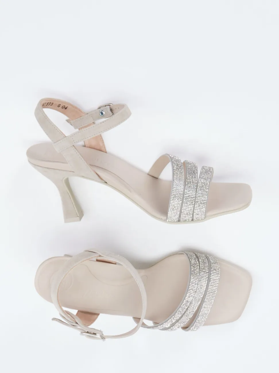 Paul Green – Sandale aus Veloursleder mit Strass