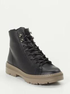 Paul Green – Schnürboots aus Kalbleder schwarz