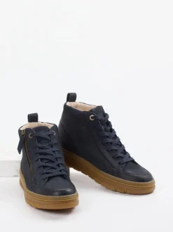 Paul Green – Schnürboots aus Nubukleder Dunkelblau