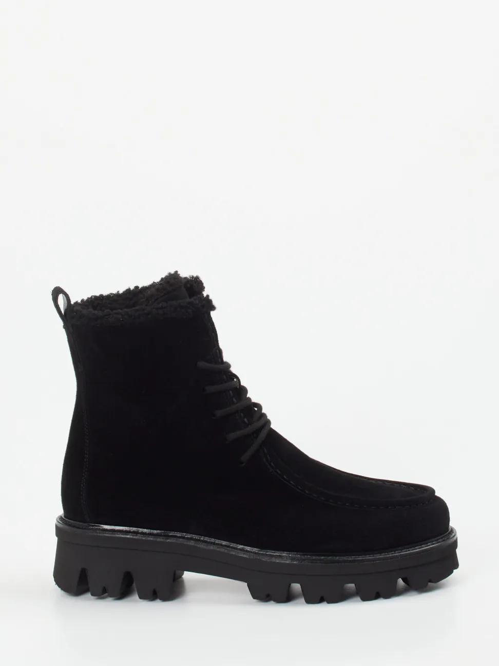 Paul Green – Schnürboots aus Veloursleder schwarz