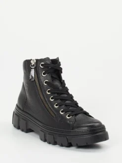 Paul Green – Schnürboots aus Kalbleder Schwarz