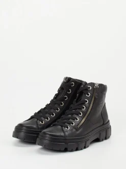 Paul Green – Schnürboots aus Kalbleder Schwarz