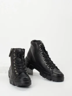 Paul Green – Schnürboots aus Kalbleder Schwarz