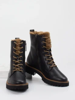 Paul Green – Schnürboots aus Kalbleder Schwarz