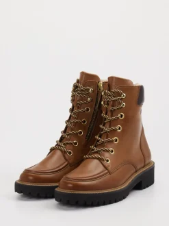 Paul Green – Schnürboots aus Leder cognacbraun