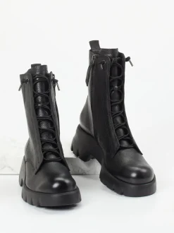 Paul Green – Schnürboots aus Kalbleder schwarz