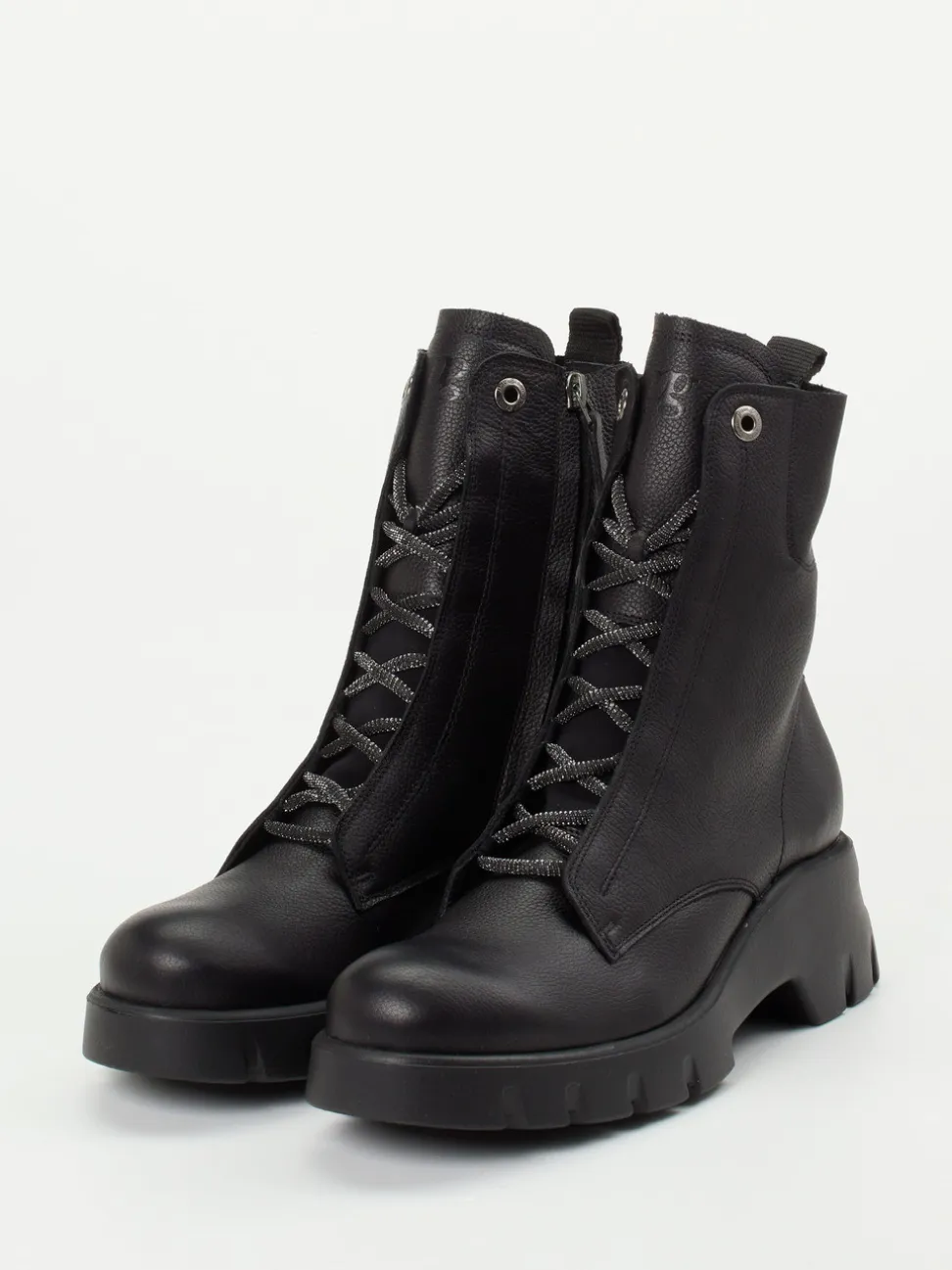 Paul Green – Schnürboots aus Kalbleder schwarz