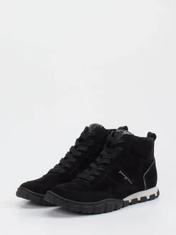 Paul Green – Schnürboots aus Veloursleder Schwarz