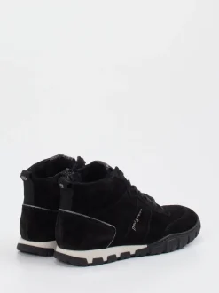 Paul Green – Schnürboots aus Veloursleder Schwarz