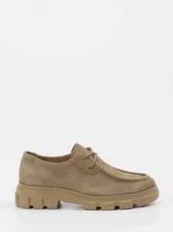 Paul Green – Schnürschuhe aus Veloursleder sandbeige