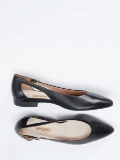 Paul Green – Slingback-Ballerinas aus Kalbleder Schwarz