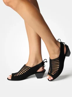 Paul Green – Slingback-Sandaletten aus Veloursleder schwarz