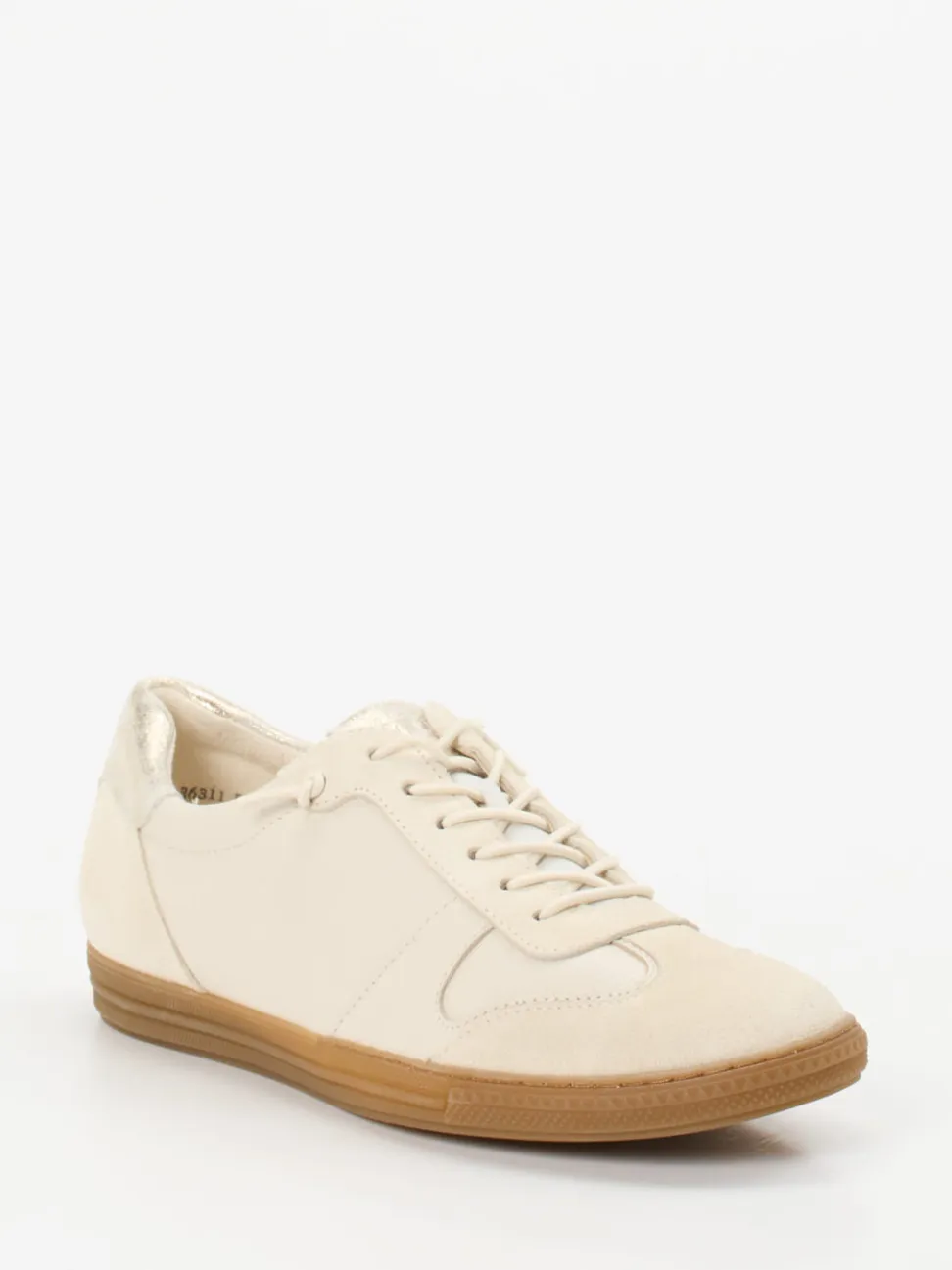 Paul Green – Sneaker aus Kalbleder und Veloursleder Beige