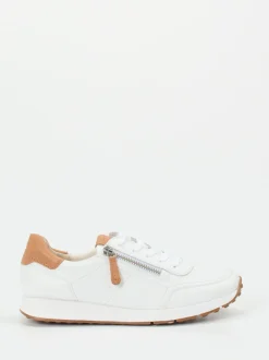 Paul Green – Sneaker aus Kalbleder weiß cognac