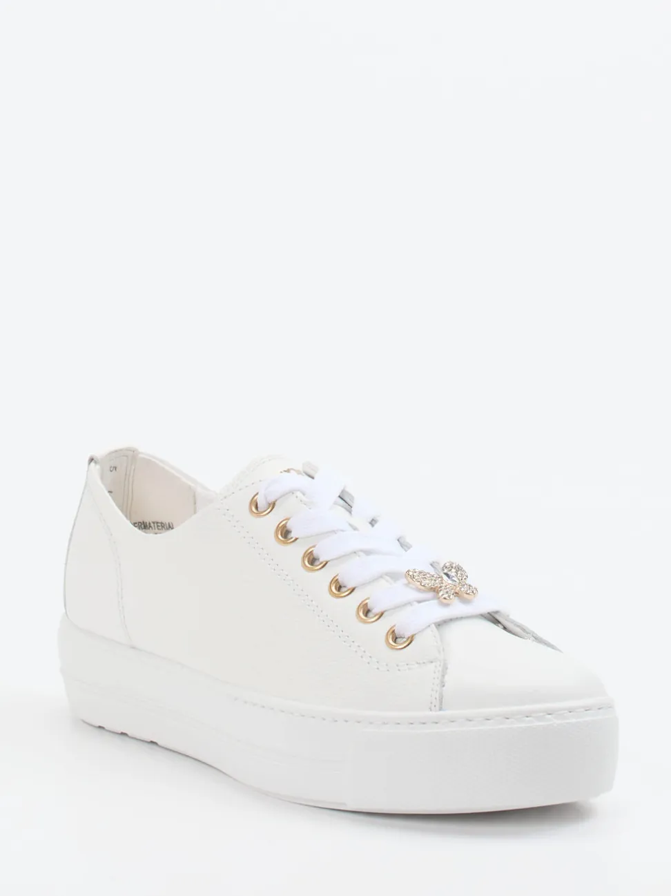 Paul Green – Sneaker aus Kalbleder mit Goldakzenten