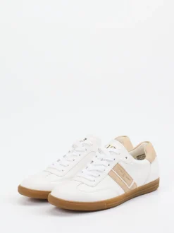 Paul Green – Sneaker aus Kalbleder in Weiß-Beige
