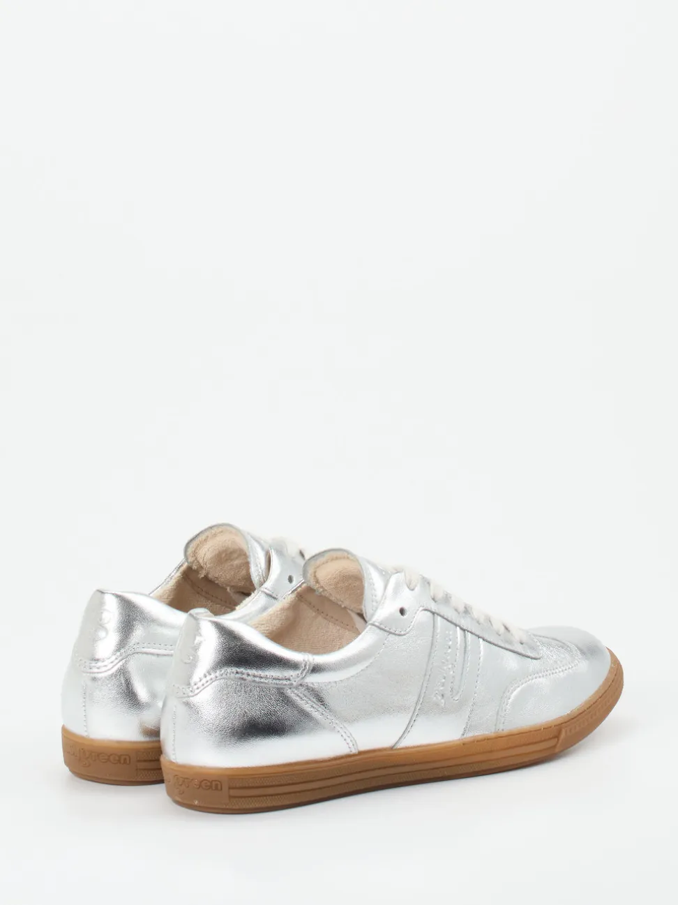 Paul Green – Sneaker aus Kalbleder silberfarben