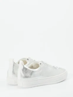 Paul Green – Sneaker aus Kalbleder silberfarben