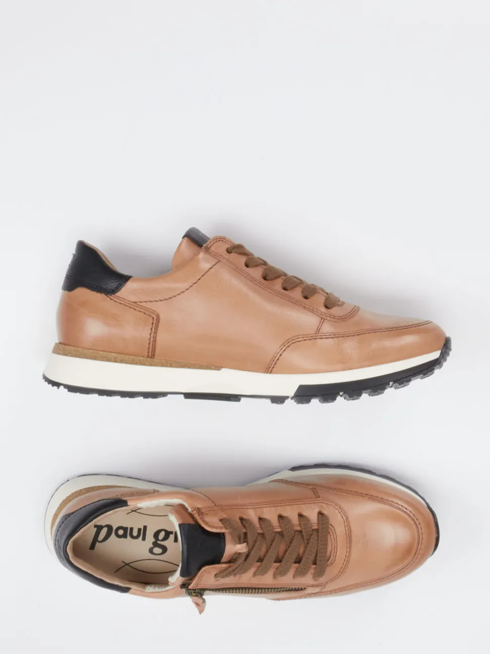 Paul Green – Sneaker aus Kalbleder cognacbraun