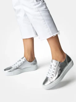 Paul Green – Sneaker aus Metallicleder silber