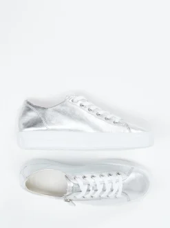 Paul Green – Sneaker aus Metallicleder silber