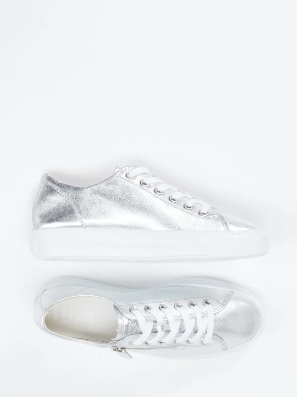 Paul Green – Sneaker aus Metallicleder silber