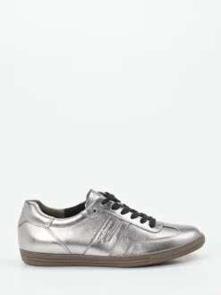 Paul Green – Sneaker aus Metallicleder silberfarben
