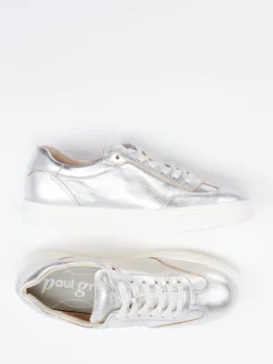 Paul Green – Sneaker aus Metallicleder silber
