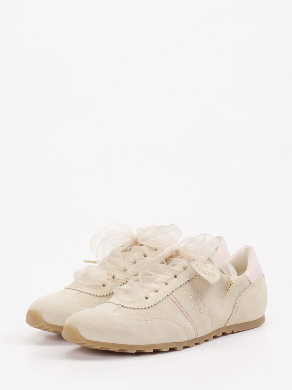 Paul Green – Sneaker aus Veloursleder cremebeige