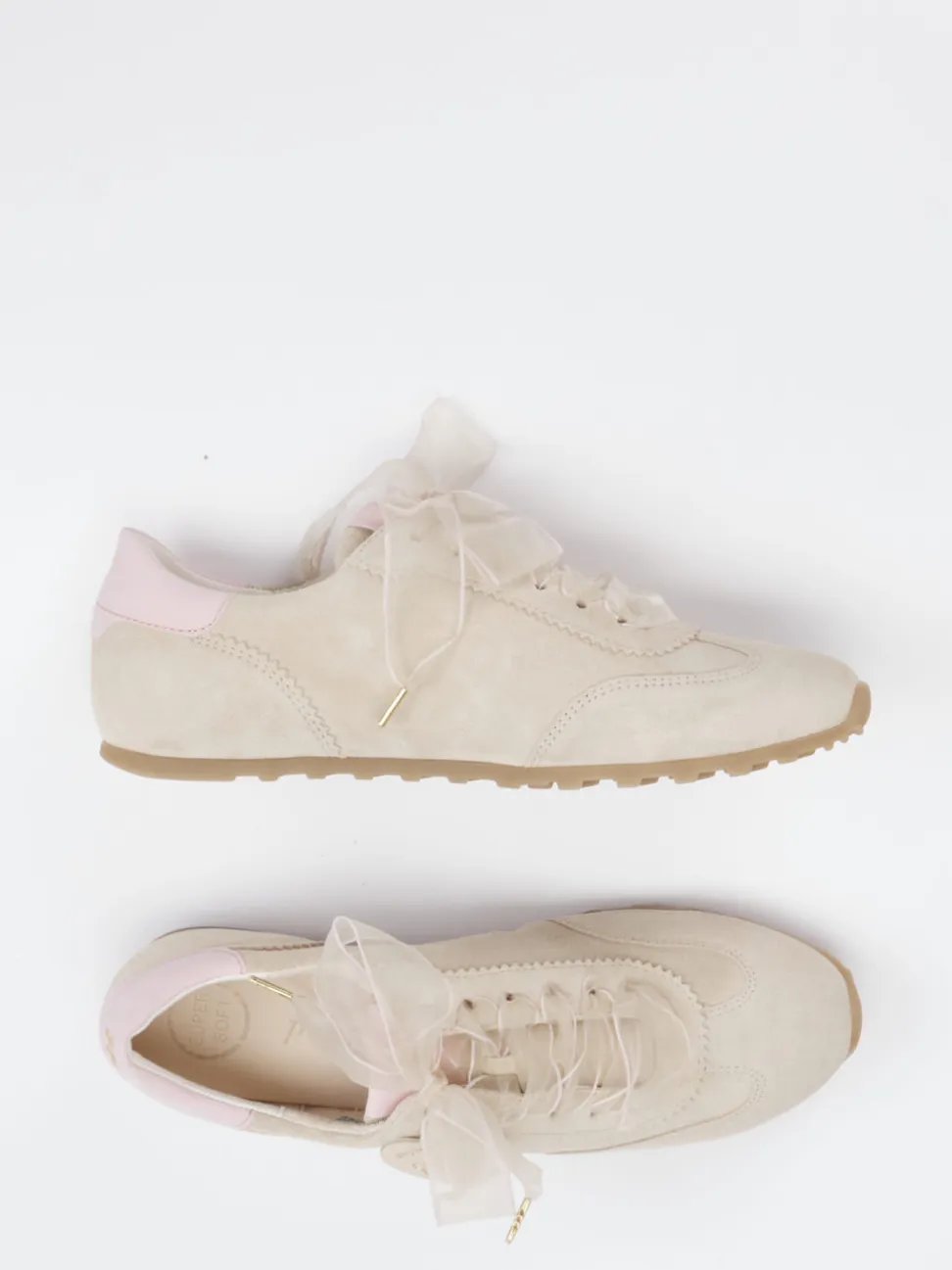 Paul Green – Sneaker aus Veloursleder cremebeige