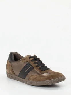 Paul Green – Sneaker aus Velours- und Metallicleder braun