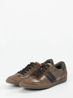 Paul Green – Sneaker aus Velours- und Metallicleder braun
