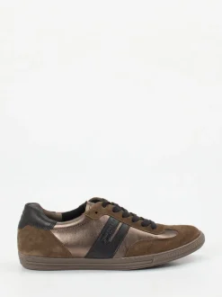 Paul Green – Sneaker aus Velours- und Metallicleder braun