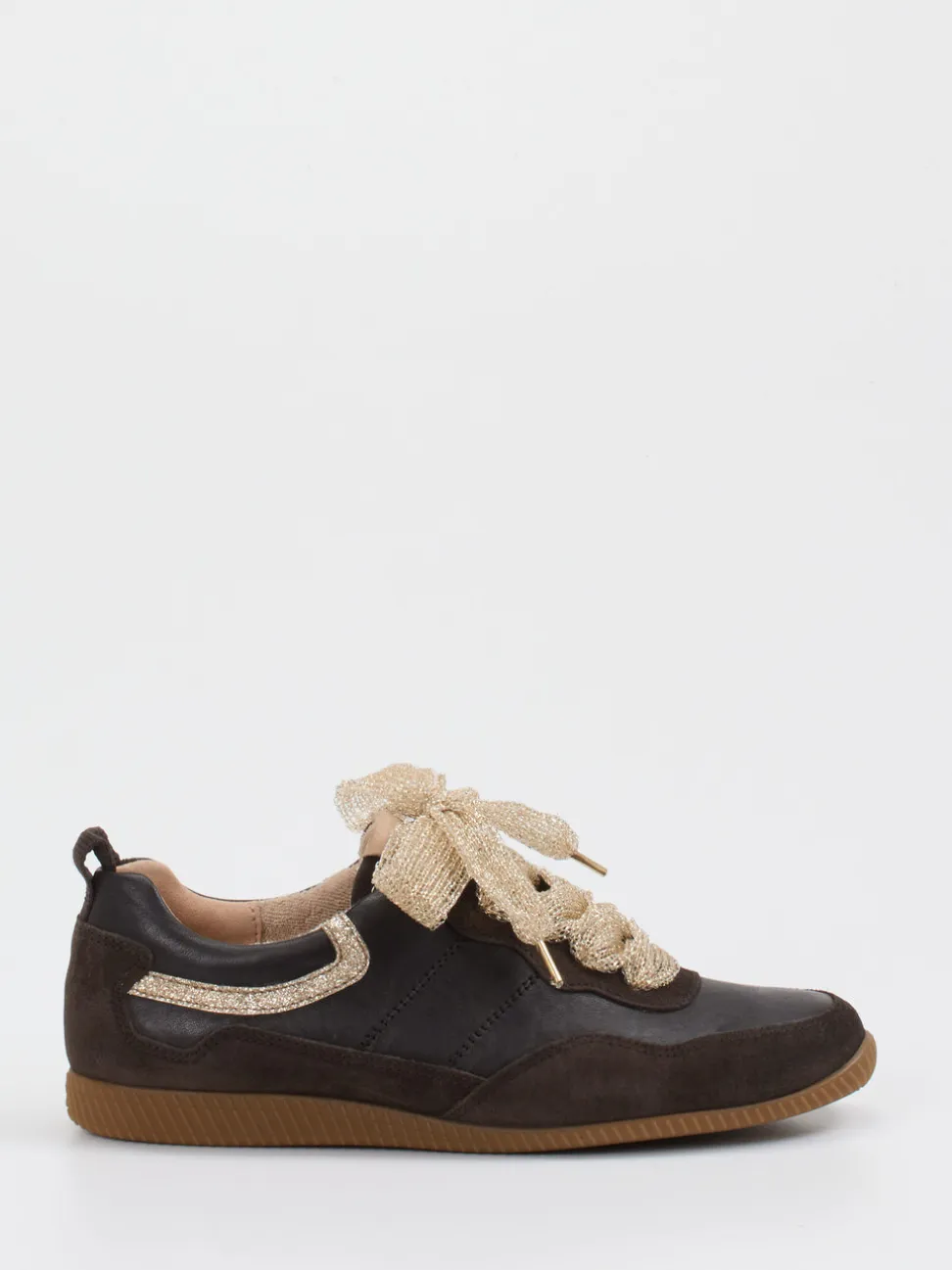 Paul Green – Sneaker aus Velour- und Glattleder braun