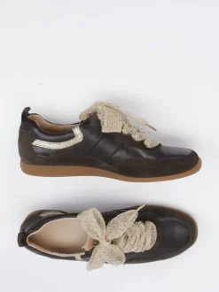 Paul Green – Sneaker aus Velour- und Glattleder braun