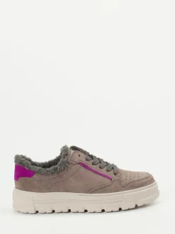 Paul Green – Sneaker aus Veloursleder in Taupe