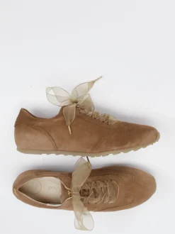 Paul Green – Sneaker aus Veloursleder in Braun