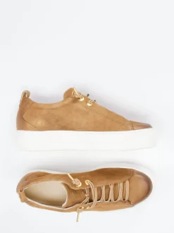 Paul Green – Sneaker aus Veloursleder cognacbraun