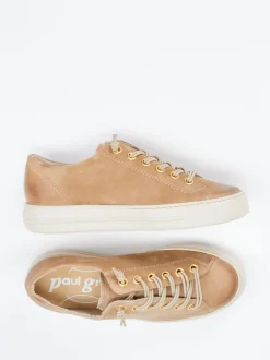 Paul Green – Sneaker aus Veloursleder Sandbeige