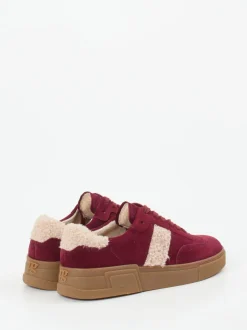 Paul Green – Sneaker aus Veloursleder in Bordeaux