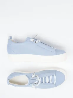 Paul Green – Sneaker aus Veloursleder Pastellblau