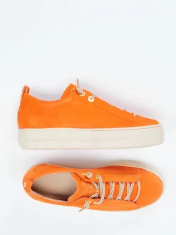 Paul Green – Sneaker aus Veloursleder in Orange